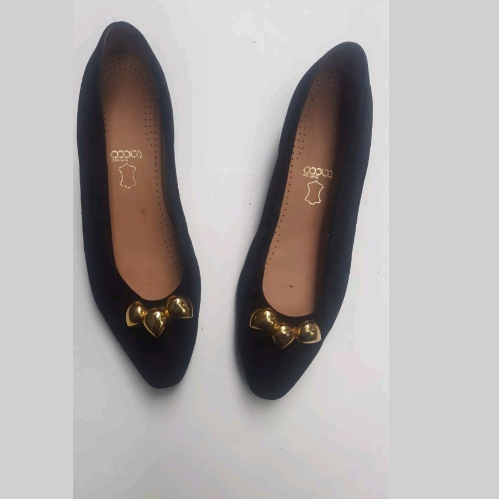 Tacco Suede Black Shoe 8.5, kitten heel